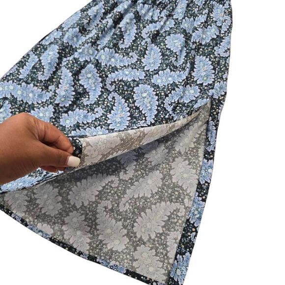 J. Crew Collection Straight & Pencil Skirt Women's Medium Blue Sequins Paisley - Picture 5 of 9